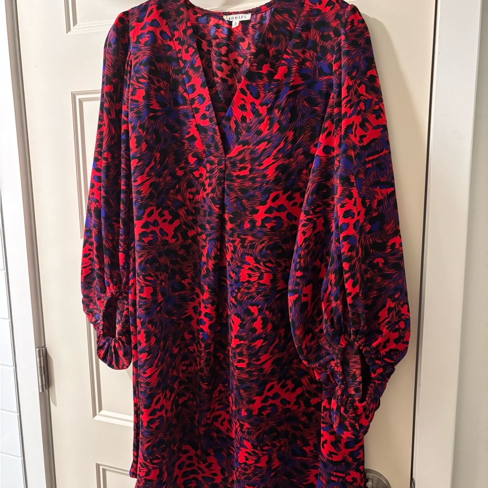 JODIFL Red and Black Patterned Dress